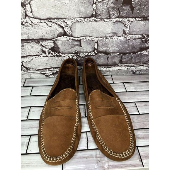 JP Tods Brown Leather Penny Loafers Driving Slip On Shoes Men Sz 10.5M US/44EU - Picture 7 of 16